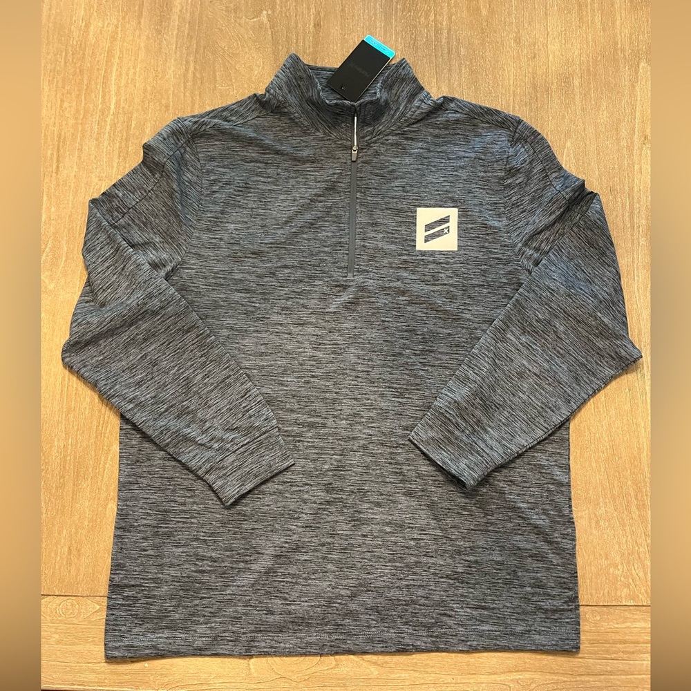 NWT! NEW Hurley bootcamp athletic quarter zip for men/Ashen slate-size large